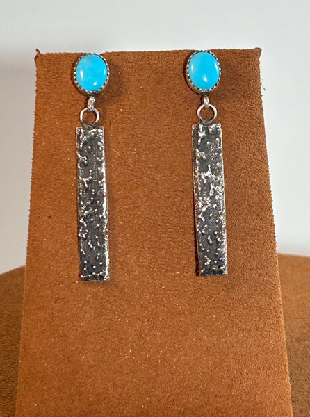 Night Sky Stars with Turquoise Earrings by Cheyenne Custer