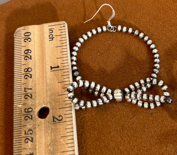 Bead Hoop Bow Earrings by First American Traders