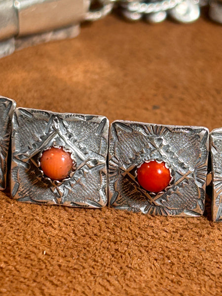 Multi Semi-Precious Stone Concho Tennis Bracelet by Emory Wentling