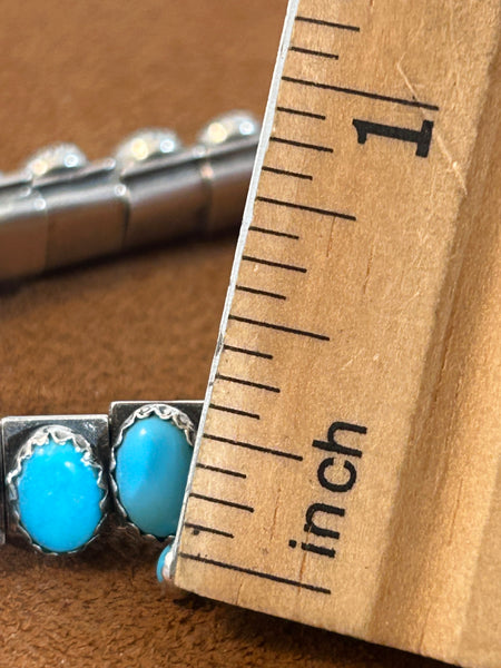 Oval Turquoise Stone Tennis Bracelet by Emory Wentling