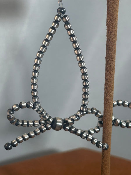 Teardrop Bead Bow Earrings by First American Traders