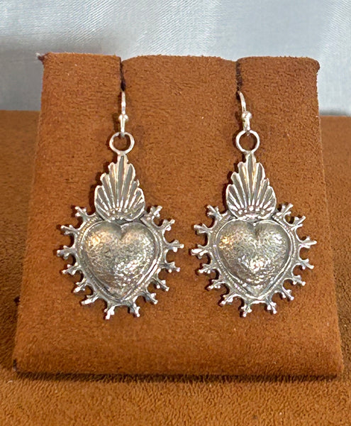 Flaming Heart Earrings by Gregory Segura