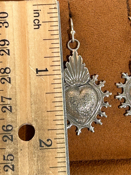 Flaming Heart Earrings by Gregory Segura