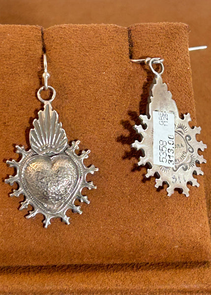Flaming Heart Earrings by Gregory Segura