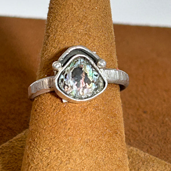 Rainbowed Ancient Roman Glass Ring by Petra Nalini Palmer