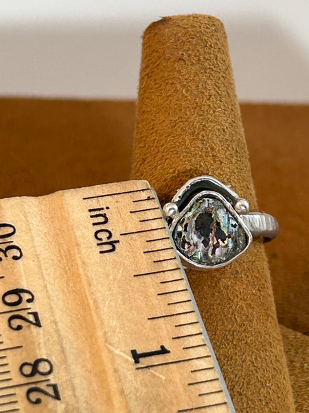 Rainbowed Ancient Roman Glass Ring by Petra Nalini Palmer