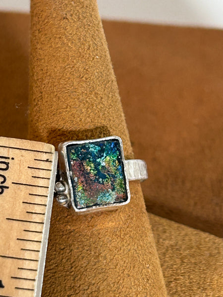 Square Ancient Roman Glass Ring by Petra Nalini Palmer