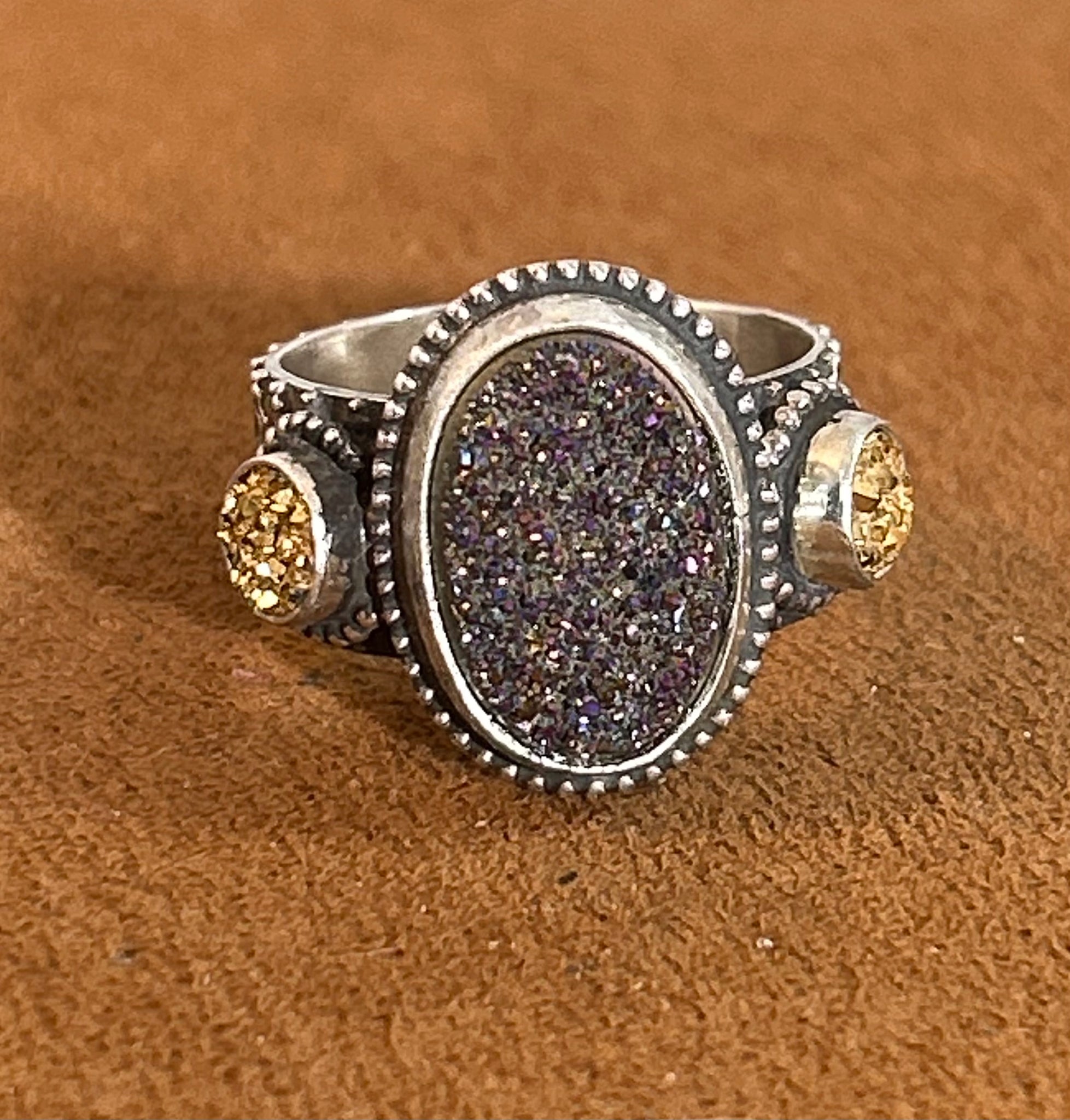 Magic Gold Druzy Ring by Aldrich Arts