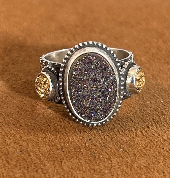 Magic Gold Druzy Ring by Aldrich Arts