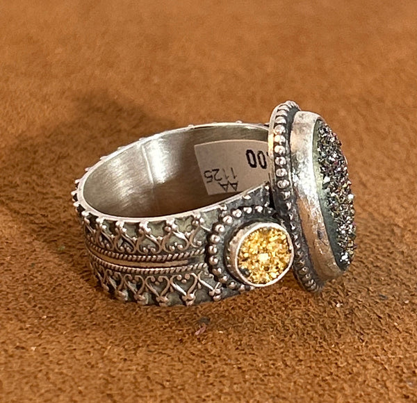 Magic Gold Druzy Ring by Aldrich Arts