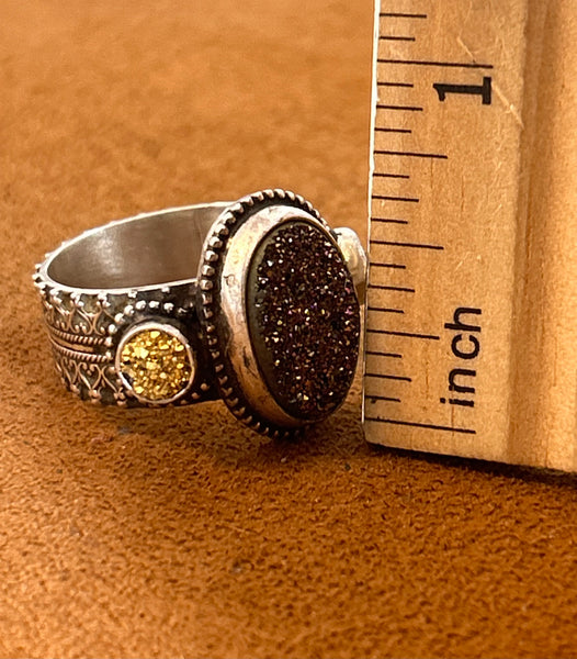 Magic Gold Druzy Ring by Aldrich Arts