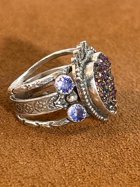 Crowned Heart Druzy Ring by Aldrich Arts