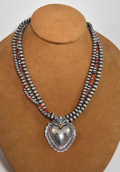 Flaming Heart Necklace by Rachel Grace Studios