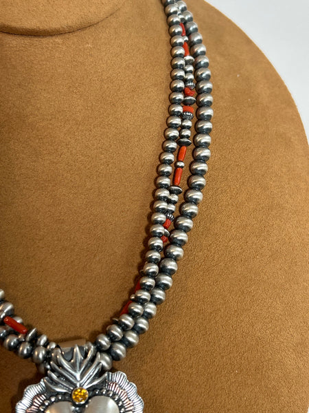 Flaming Heart Necklace by Rachel Grace Studios