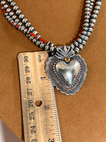 Flaming Heart Necklace by Rachel Grace Studios