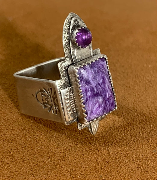 Charoite Squared Ring by Teresa Archibeque