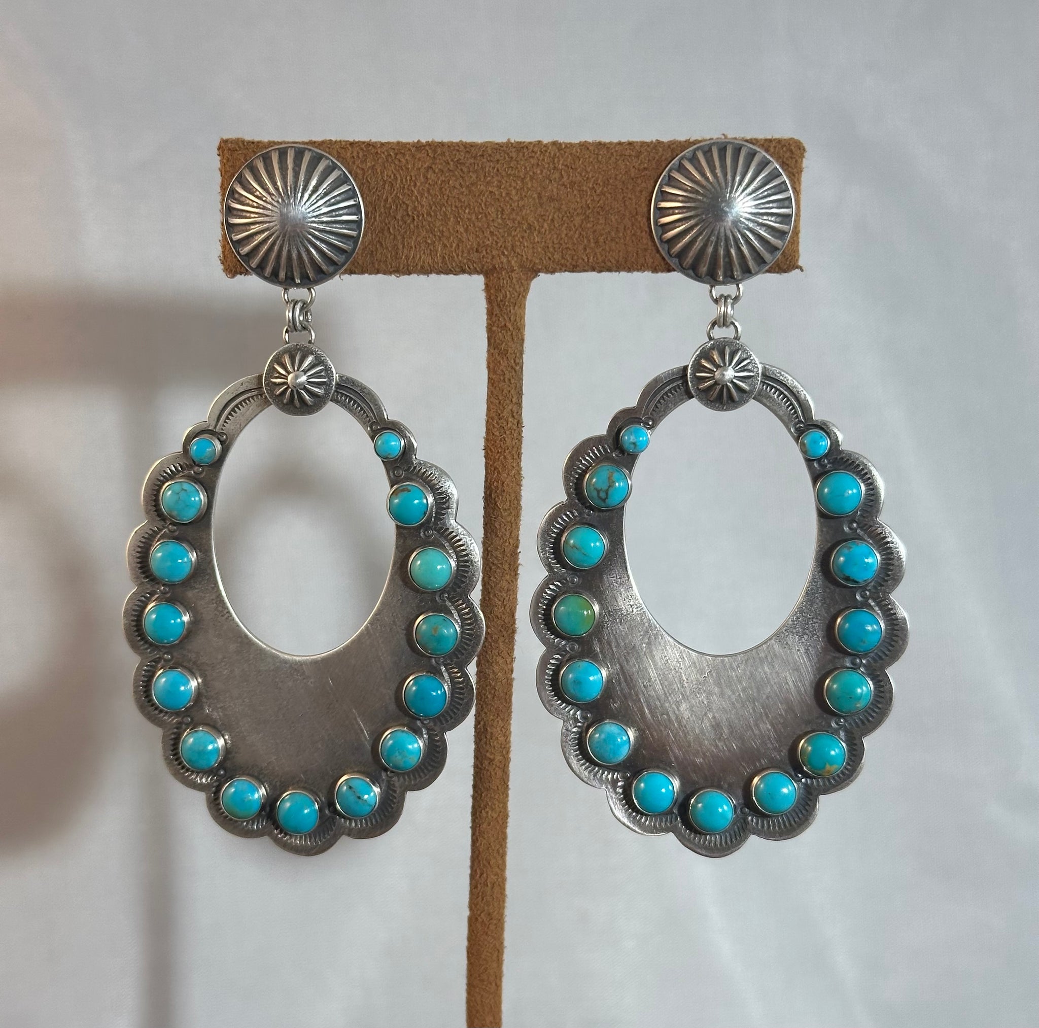 Sleeping Beauty Turquoise Hoop Earrings by Dennis Hogan