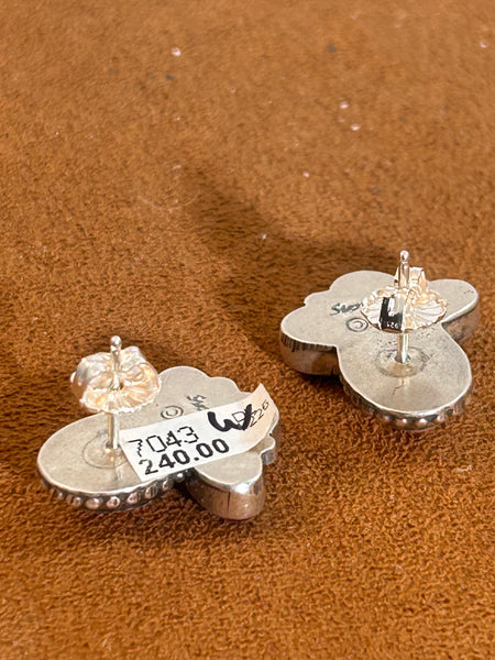 Coral and Sugilite Post Earrings by Don Lucas