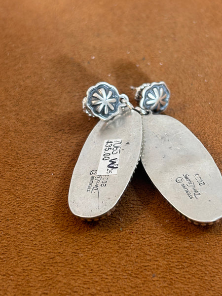 Conch and Sugilite Post Earrings by Don Lucas