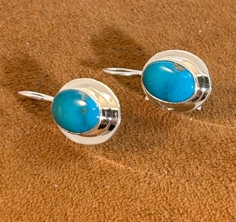 Kingman Turquoise Oval Earrings  by Kevin Randall Studios