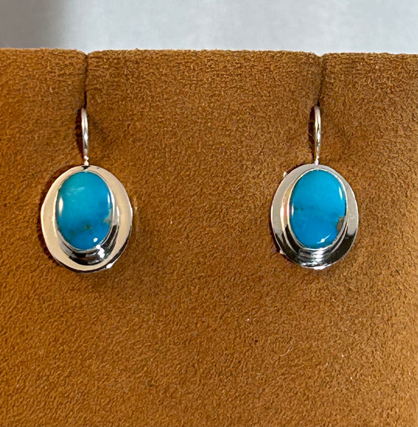 Kingman Turquoise Oval Earrings  by Kevin Randall Studios