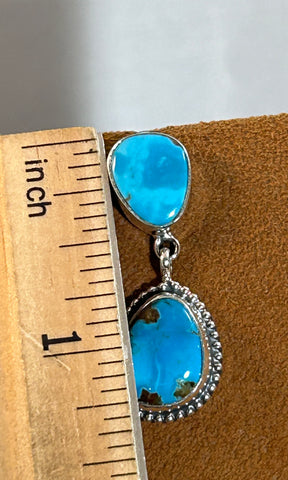 Two Tier Kingman Turquoise Earrings  by Kevin Randall Studios
