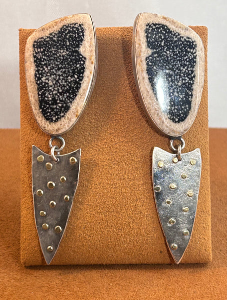 Petrified Texas Palm Earrings by Victoria Maase Stoll
