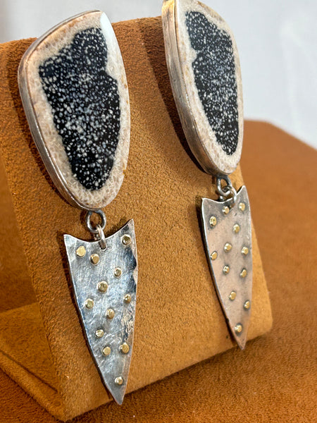 Petrified Texas Palm Earrings by Victoria Maase Stoll