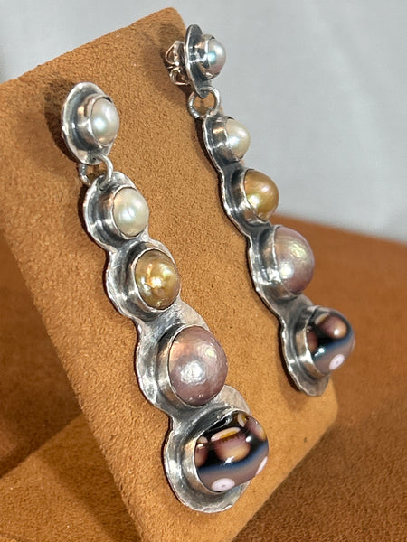 Pearl Column Earrings by Victoria Maase Stoll
