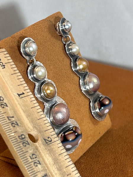 Pearl Column Earrings by Victoria Maase Stoll