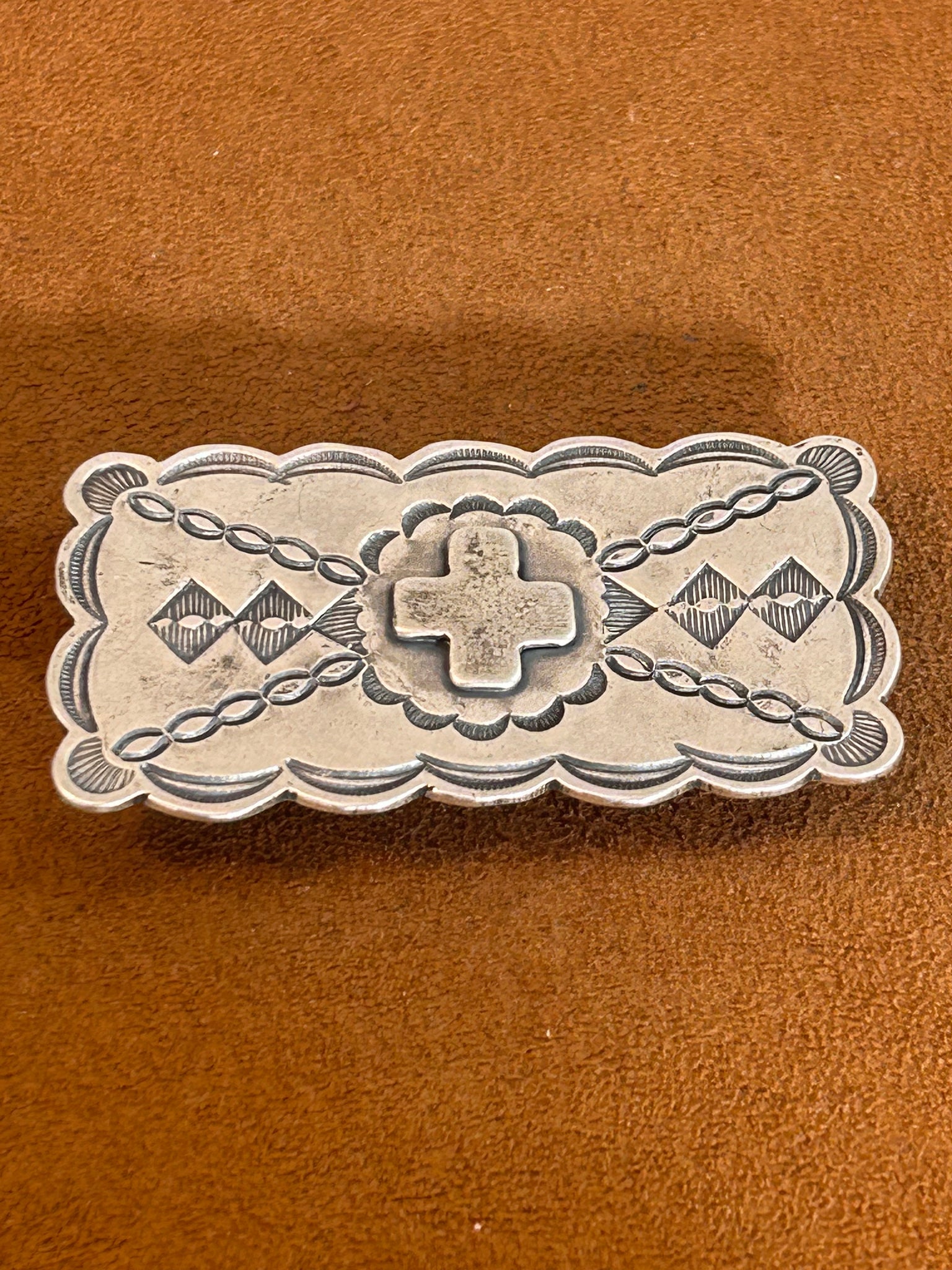 Scallop Circled Cross Money Clip by Don Lucas