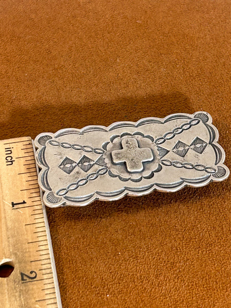 Scallop Circled Cross Money Clip by Don Lucas