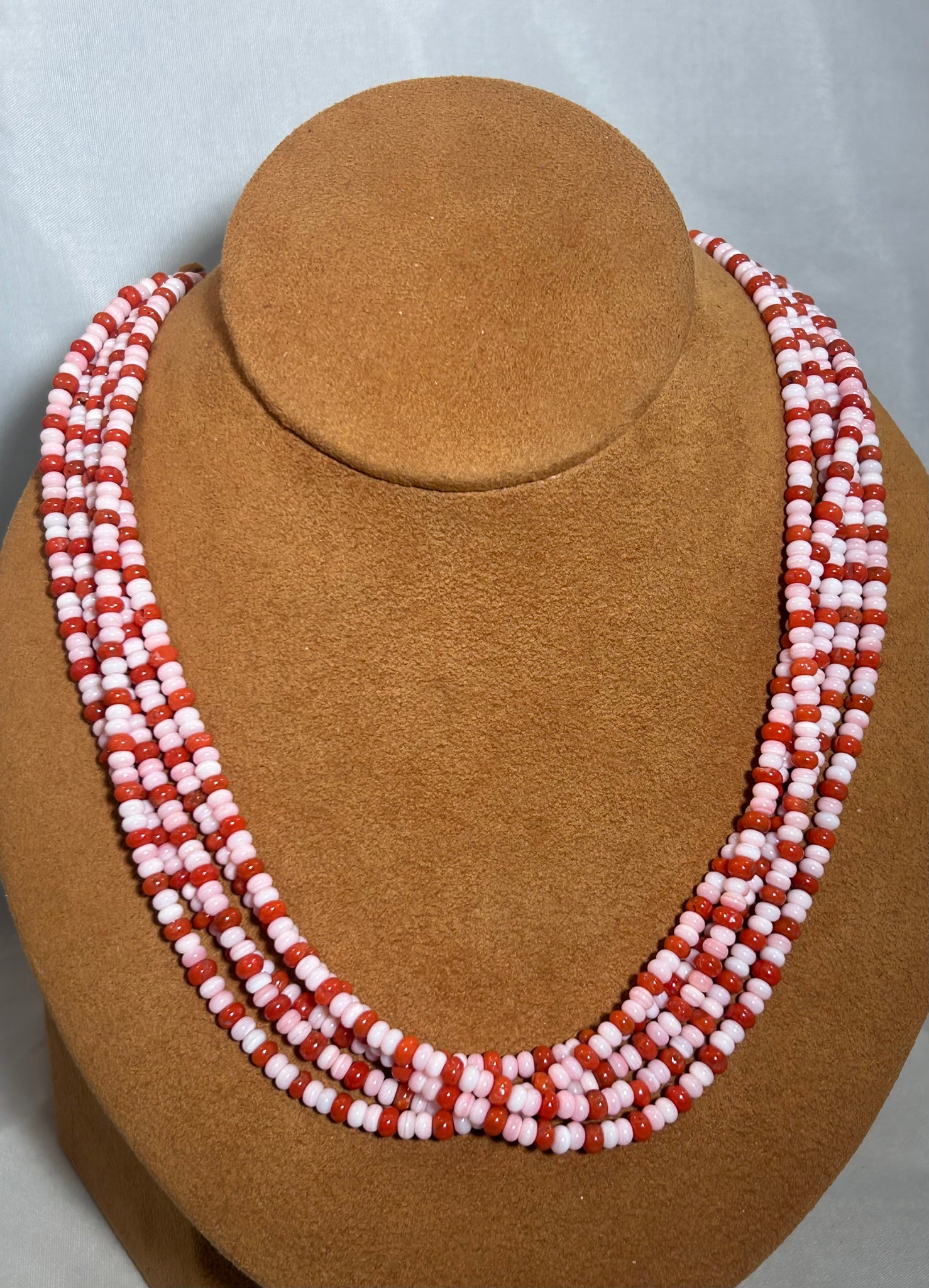Pink and Red Coral Necklace by Don Lucas