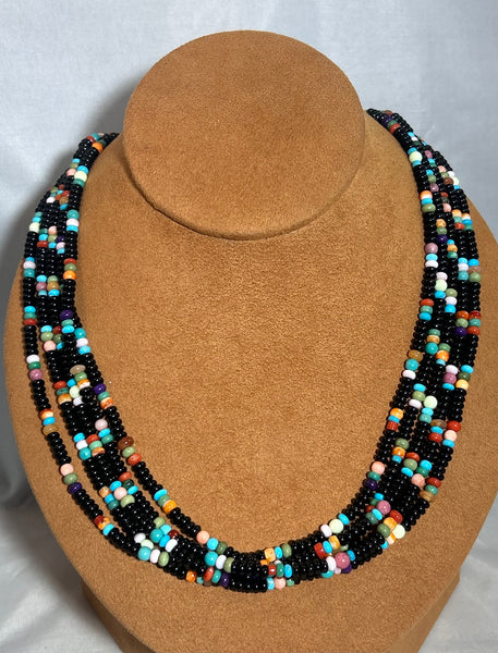 Onyx and Multi Stone Necklace by Don Lucas