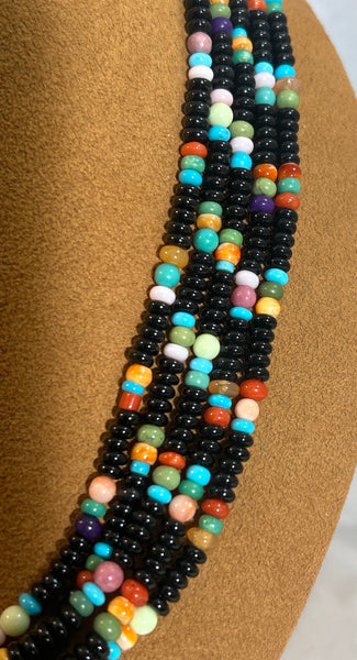 Onyx and Multi Stone Necklace by Don Lucas