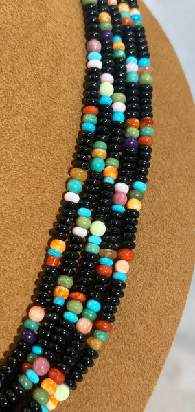 Onyx and Multi Stone Necklace by Don Lucas