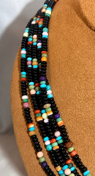 Onyx and Multi Stone Necklace by Don Lucas