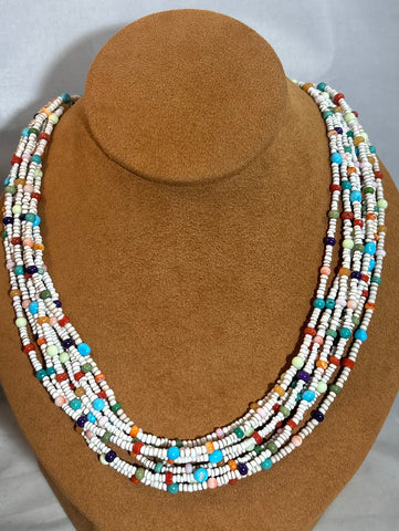 Eight Strand Heishi Bead Necklace by Don Lucas