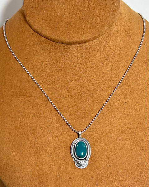 Armenian Turquoise Stamped Pendant by Keri Muñiz