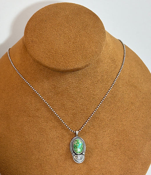 Sonoran Gold Turquoise Stamped Pendant by Keri Muñiz
