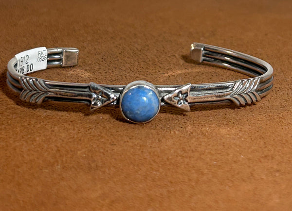 Denim Lapis Stone Arrow Cuff by First American Traders
