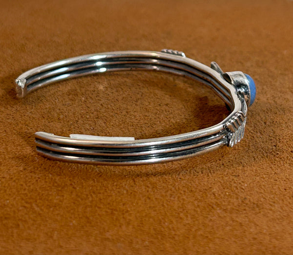 Denim Lapis Stone Arrow Cuff by First American Traders
