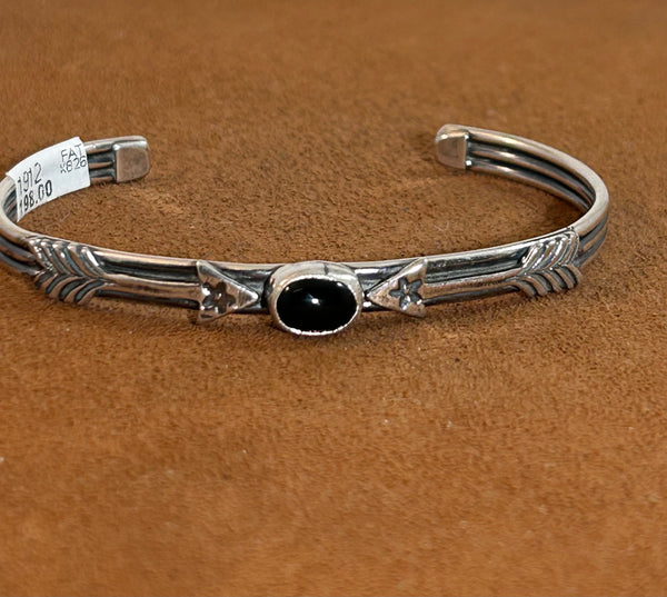 Black Onyx Arrow Cuff by First American Traders