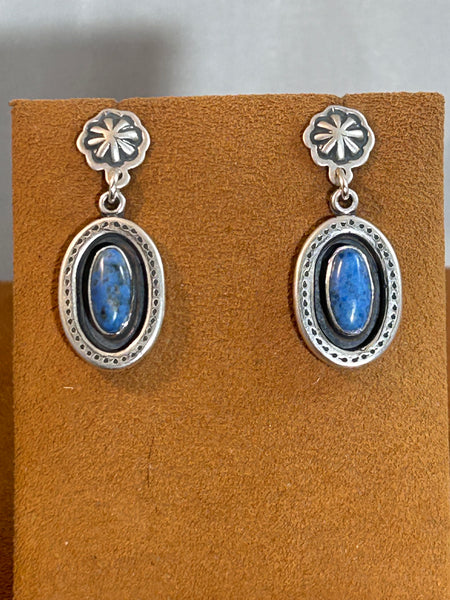 Denim Lapis Earrings by Don Lucas