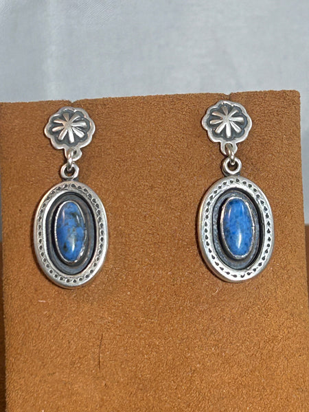 Denim Lapis Earrings by Don Lucas