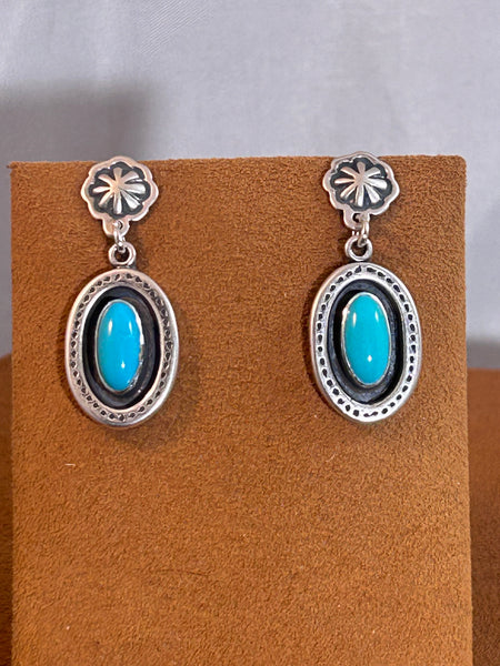 Sleeping Beauty Turquoise Earrings by Don Lucas