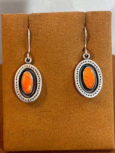 Spiny Oyster Oval Earrings by Don Lucas