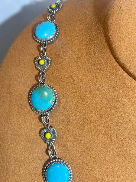 Turquoise and Rosarita Necklace by Emily Peck