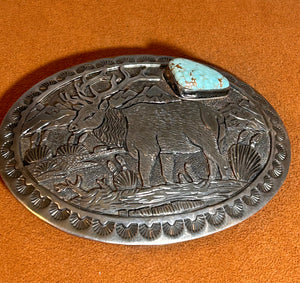 Elk Buckle by Fred Charley
