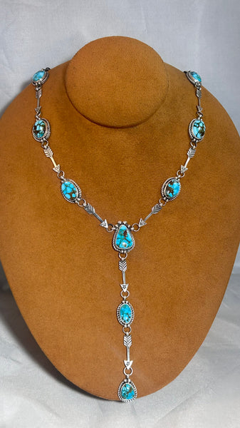 Arrow Sonoran Gold Turquoise Lariat Necklace by First American Traders